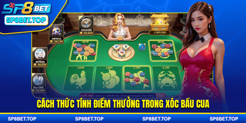 Cách thức tính điểm thưởng trong xóc bầu cua